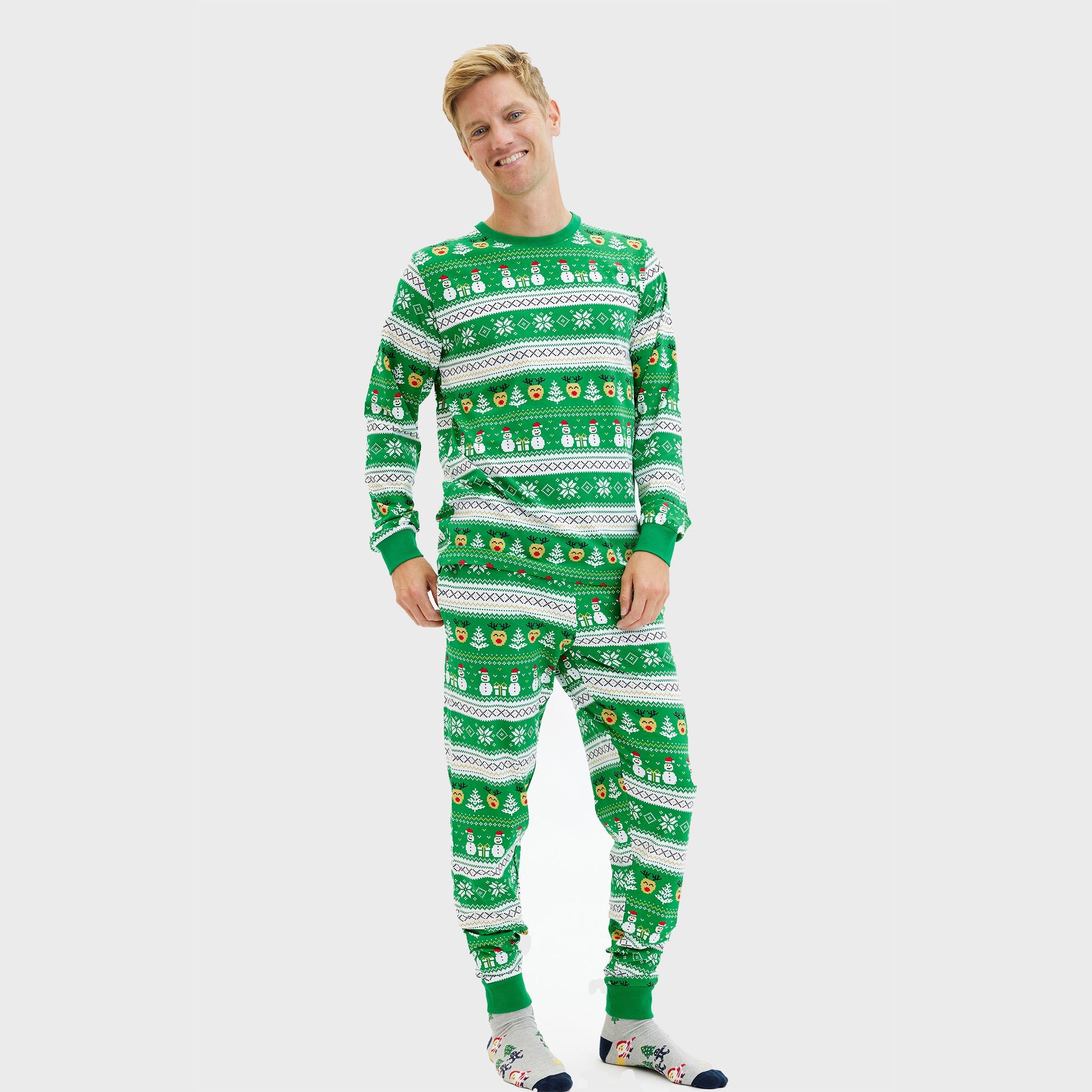 Ultimativer Weihnachtspyjama grün – Herren.